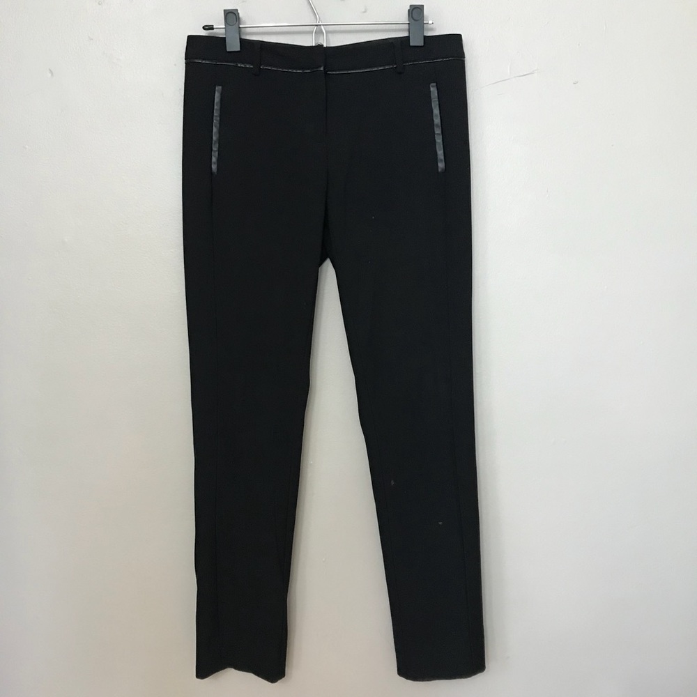 Vince Camuto Faux Leather Trim Straight Leg Pant